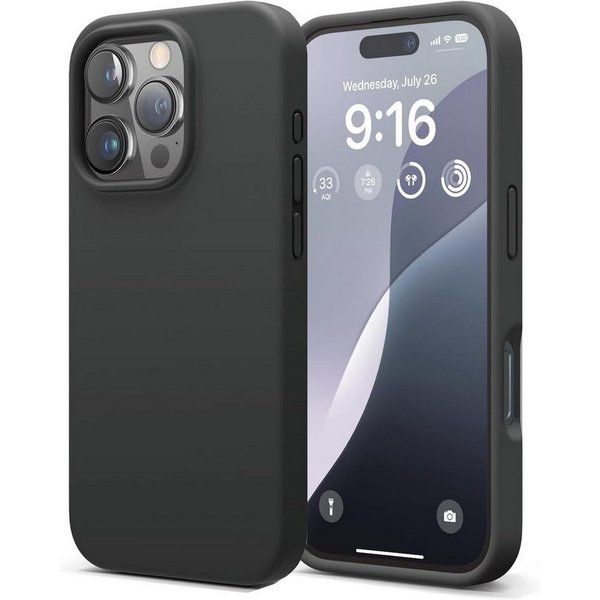 CoolGadget Handyhülle Silikon Case für das Apple iPhone 16 Pro Slim TPU Cover 6,3 Zoll, Weiche Schutz Hülle mit Innen Fleece aus Stoff Handy Tasche