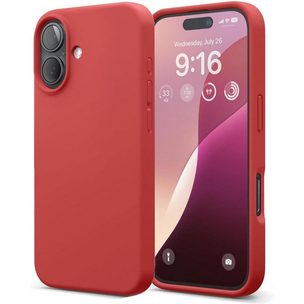 CoolGadget Handyhülle Silikon Case für das Apple iPhone 16 Slim TPU Cover 6,1 Zoll, Weiche Schutz Hülle mit Innen Fleece aus Stoff Handy Tasche