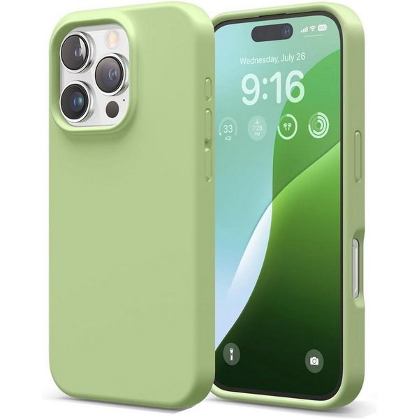 CoolGadget Handyhülle Silikon Case für das Apple iPhone 16 Pro Slim TPU Cover 6,3 Zoll, Weiche Schutz Hülle mit Innen Fleece aus Stoff Handy Tasche