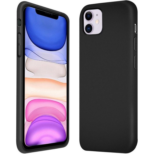 CoolGadget Handyhülle Silikon Case für das iPhone 11 Slim TPU Cover 6,1 Zoll, Weiche Schutz Hülle mit Innen Fleece aus Stoff Handy Tasche
