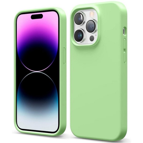 CoolGadget Handyhülle Silikon Case für das iPhone 14 Pro Max Slim TPU Cover 6,7 Zoll, Weiche Schutz Hülle mit Innen Fleece aus Stoff Handy Tasche