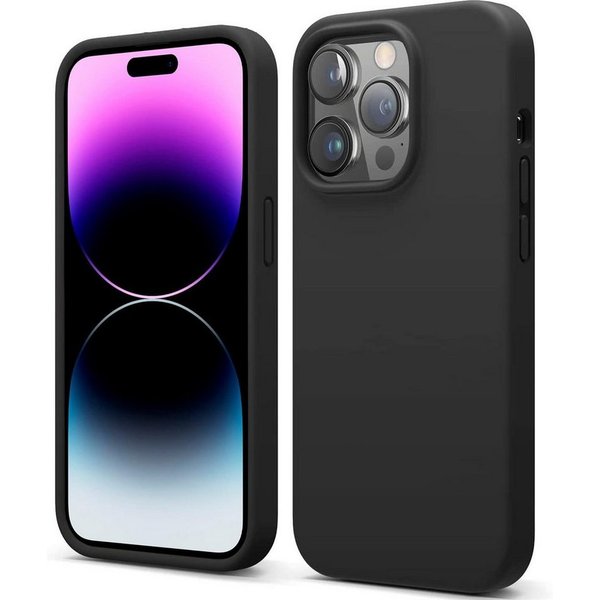 CoolGadget Handyhülle Silikon Case für das iPhone 15 Pro Slim TPU Cover 6,1 Zoll, Weiche Schutz Hülle mit Innen Fleece aus Stoff Handy Tasche