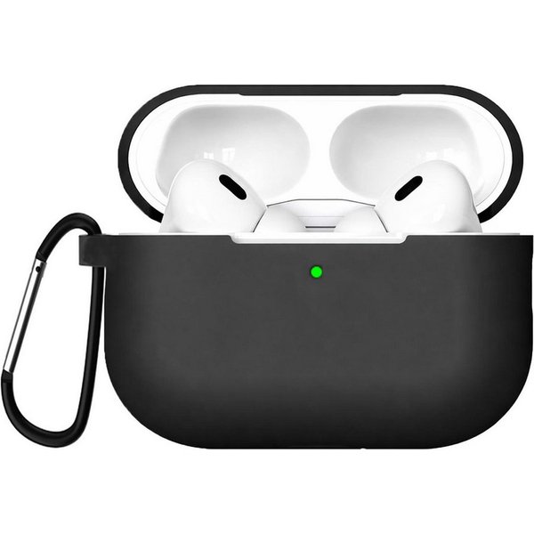 CoolGadget Kopfhörer-Schutzhülle Basic Silikon Hülle für AirPods Pro 2 Schutzhülle mit Karabiner, Soft Touch Case, stoßfest, rutschfest, 360° Schutz, kabellos l