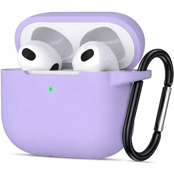 CoolGadget Kopfhörer-Schutzhülle Basic Silikon Hülle für AirPods 4 Schutzhülle mit Karabiner, Soft Touch Case, stoßfest, rutschfest, 360° Schutz, kabellos ladba