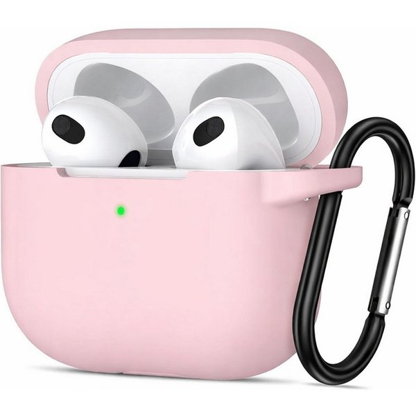 CoolGadget Kopfhörer-Schutzhülle Basic Silikon Hülle für AirPods 3 Schutzhülle mit Karabiner, Soft Touch Case, stoßfest, rutschfest, 360° Schutz, kabellos ladba