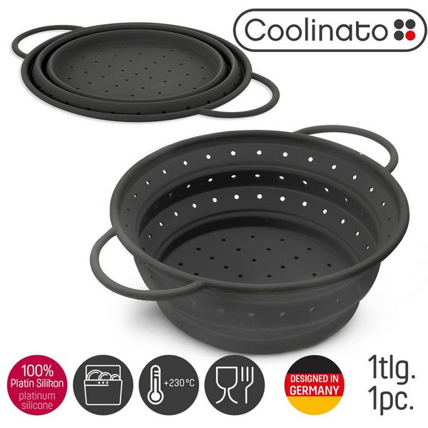 Coolinato Küchensieb 24 cm grau, Silikon