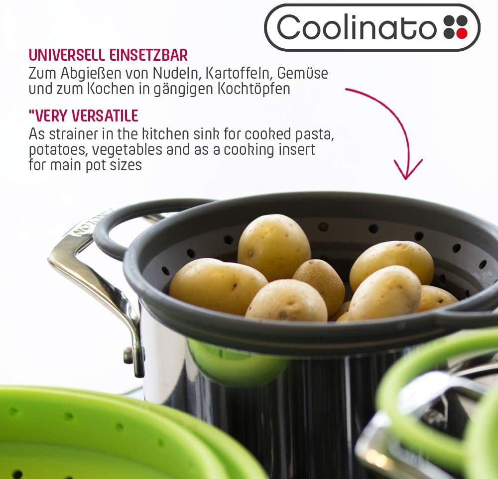 Coolinato Küchensieb 24 cm grau, Silikon – Bild 4 von 5