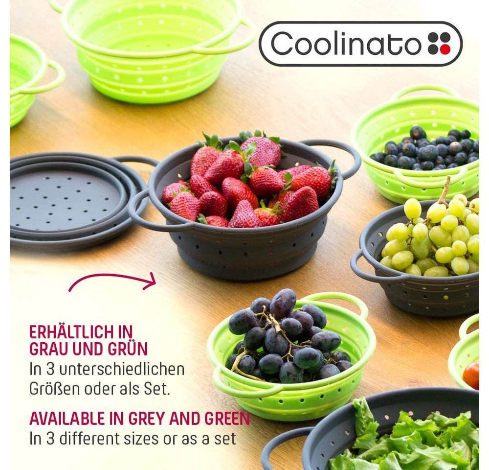 Coolinato Küchensieb 24 cm grau, Silikon – Bild 5 von 5