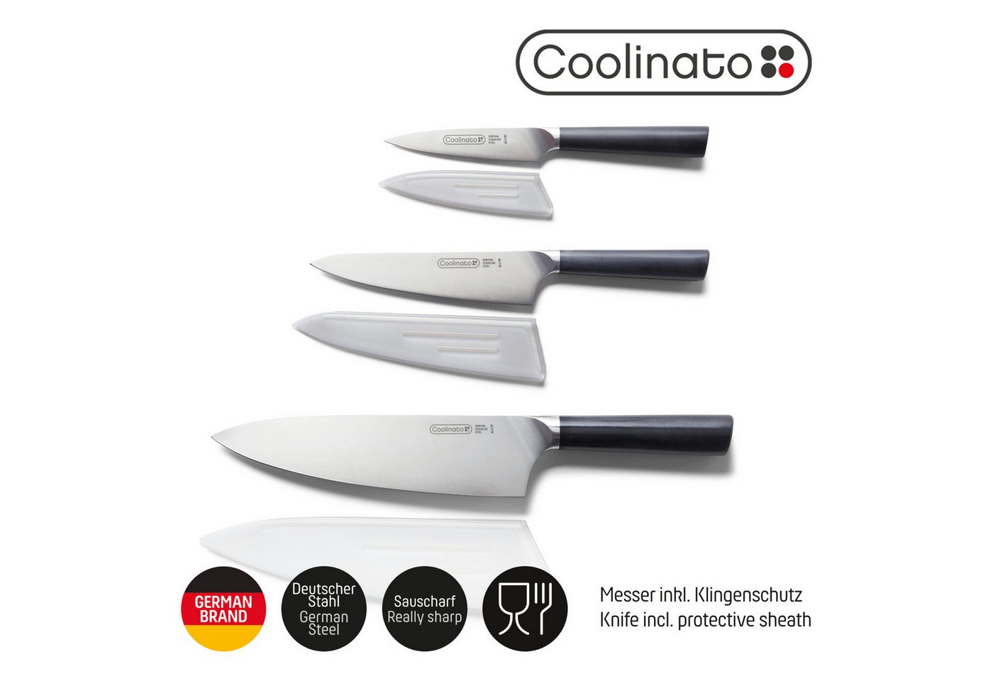 Coolinato Messer-Set 3tlg Profi Küchen Messer – Bild 2 von 5