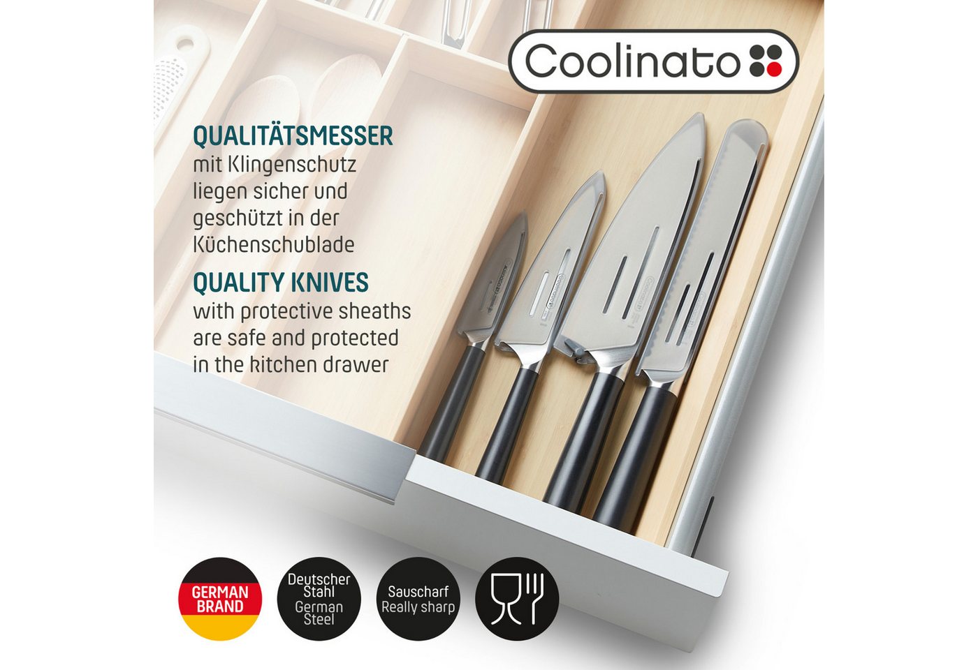 Coolinato Messer-Set 3tlg Profi Küchen Messer – Bild 4 von 5