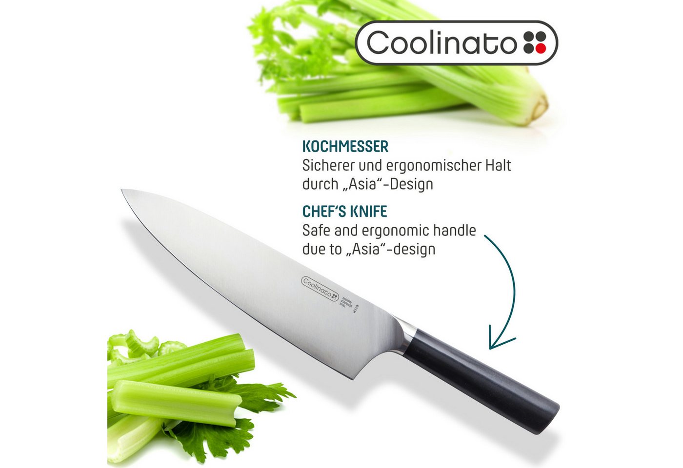 Coolinato Messer-Set 3tlg Profi Küchen Messer – Bild 5 von 5
