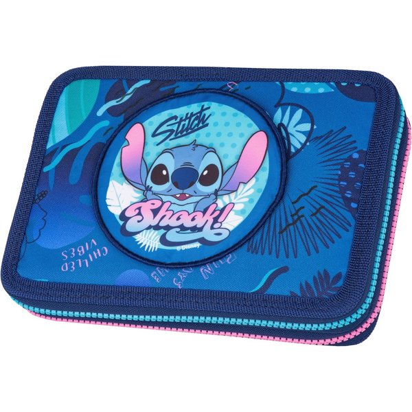 CoolPack Federmäppchen Etui XL, Disney, Stitch, mit 2 Reißverschlüssen, befüllt