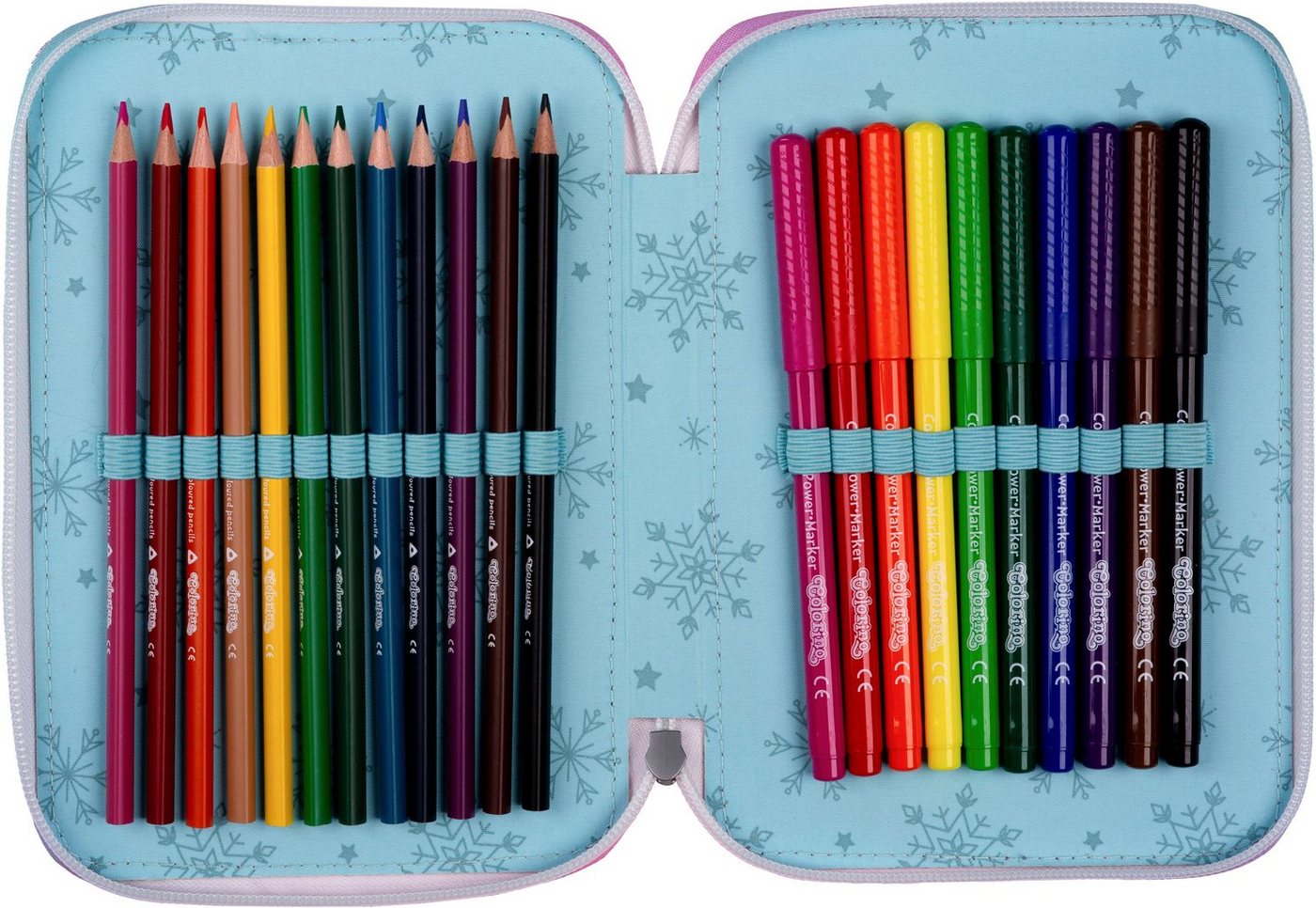 CoolPack Federmäppchen Etui XL, Disney, Frozen, mit 2 Reißverschlüssen, befüllt – Bild 3 von 5