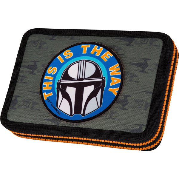 CoolPack Federmäppchen Etui XL, Star Wars, Mandalorian, mit 2 Reißverschlüssen, befüllt