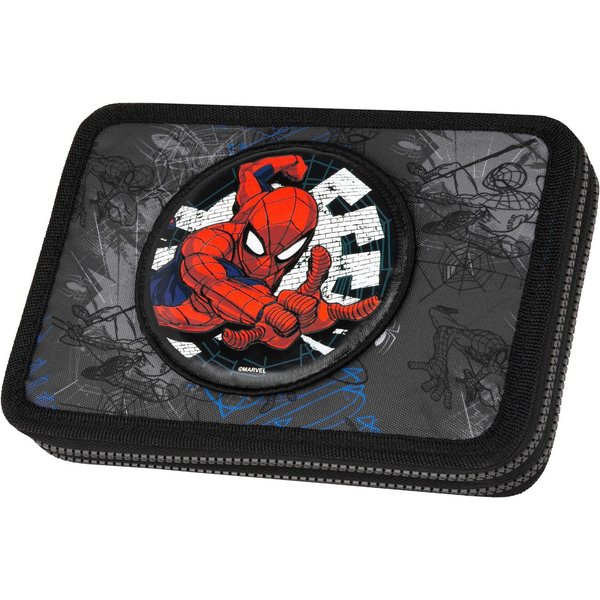 CoolPack Federmäppchen Etui XL, Marvel, Spider Man, mit 2 Reißverschlüssen, befüllt