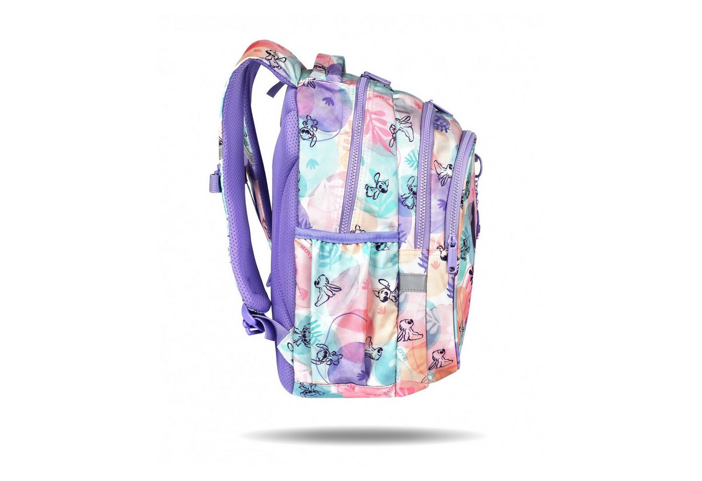 CoolPack Schulrucksack Federmäppchen „Jumper 3“ und Sporttasche für Schuhe Stitch Pastel, 2-Kammer-Rucksack „Jerry“ 19 L Organizer-Tasche – Bild 4 von 5