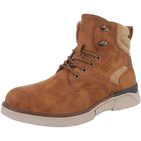 Coolwalk Herren Bikerschuhe Freizeit Stiefelette (88491821) Flach Boots in Camel