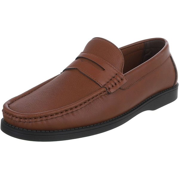 Coolwalk Herren Mokassin Slip-On in Lederoptik, Casual Slipper (91563729) Flach Slipper in Camel