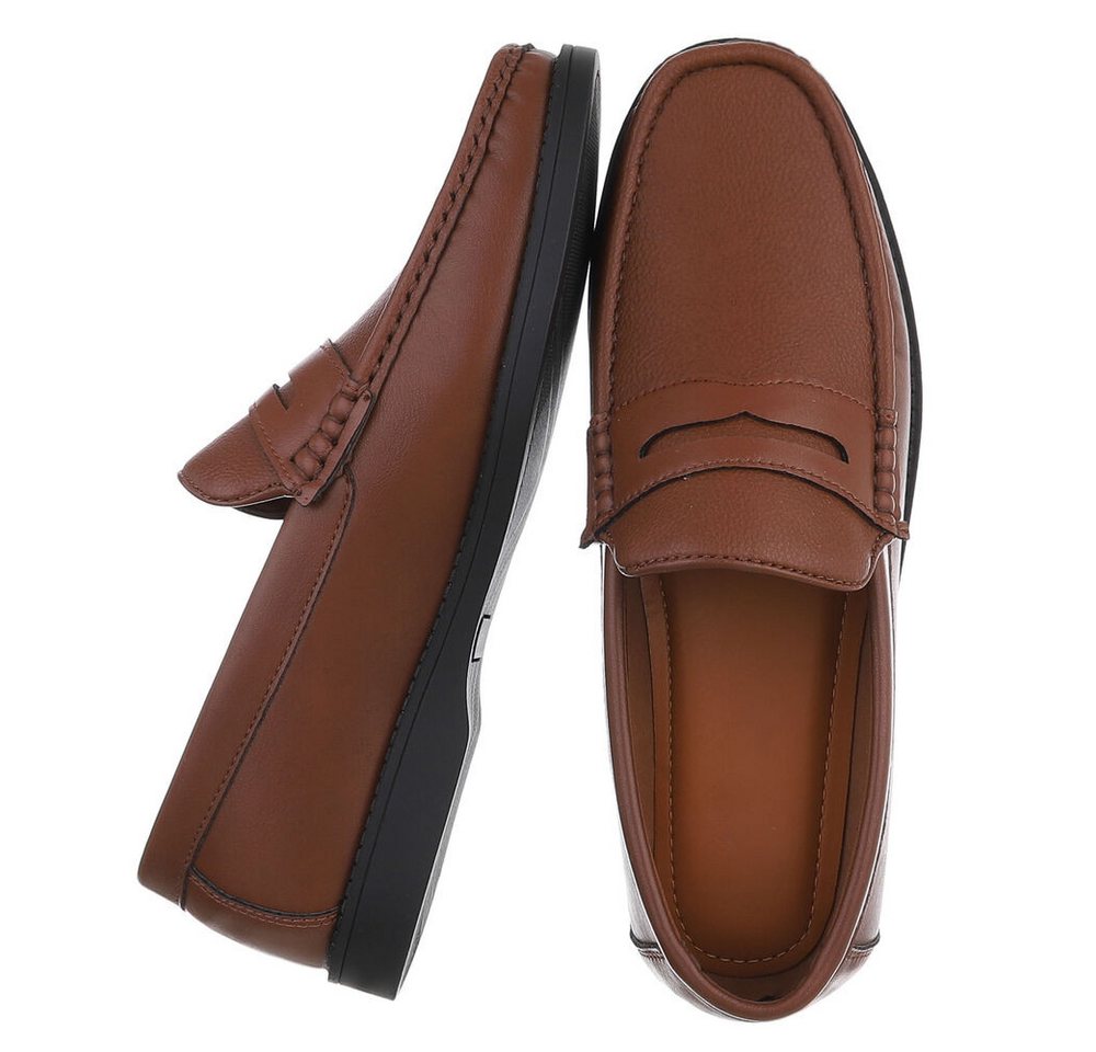 Coolwalk Herren Mokassin Slip-On in Lederoptik, Casual Slipper (91563729) Flach Slipper in Camel – Bild 2 von 5
