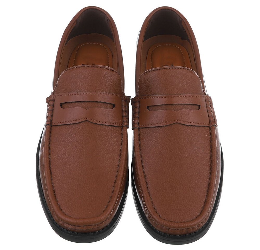 Coolwalk Herren Mokassin Slip-On in Lederoptik, Casual Slipper (91563729) Flach Slipper in Camel – Bild 4 von 5