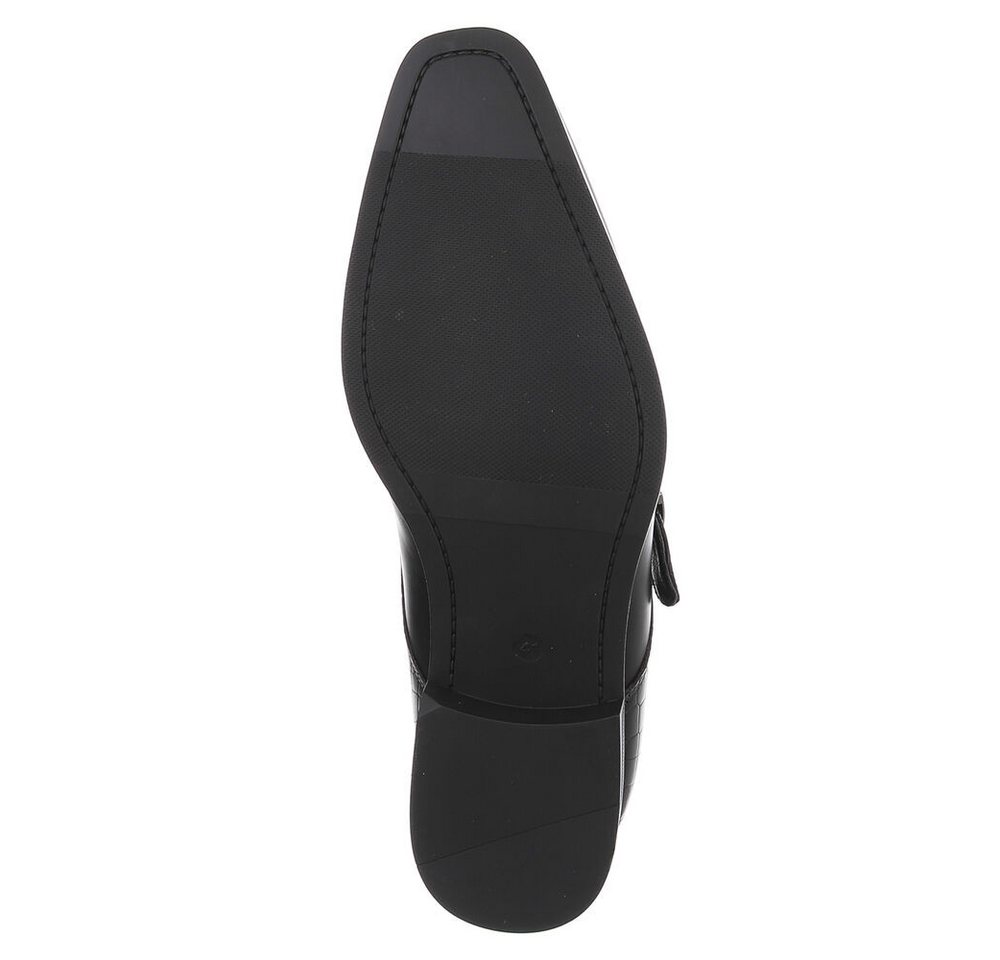 Coolwalk Herren Monkstrap Schuh mit Schnalle, elegant Schnürschuh (91917845) Blockabsatz Business-Schuhe in Schwarz – Bild 3 von 5