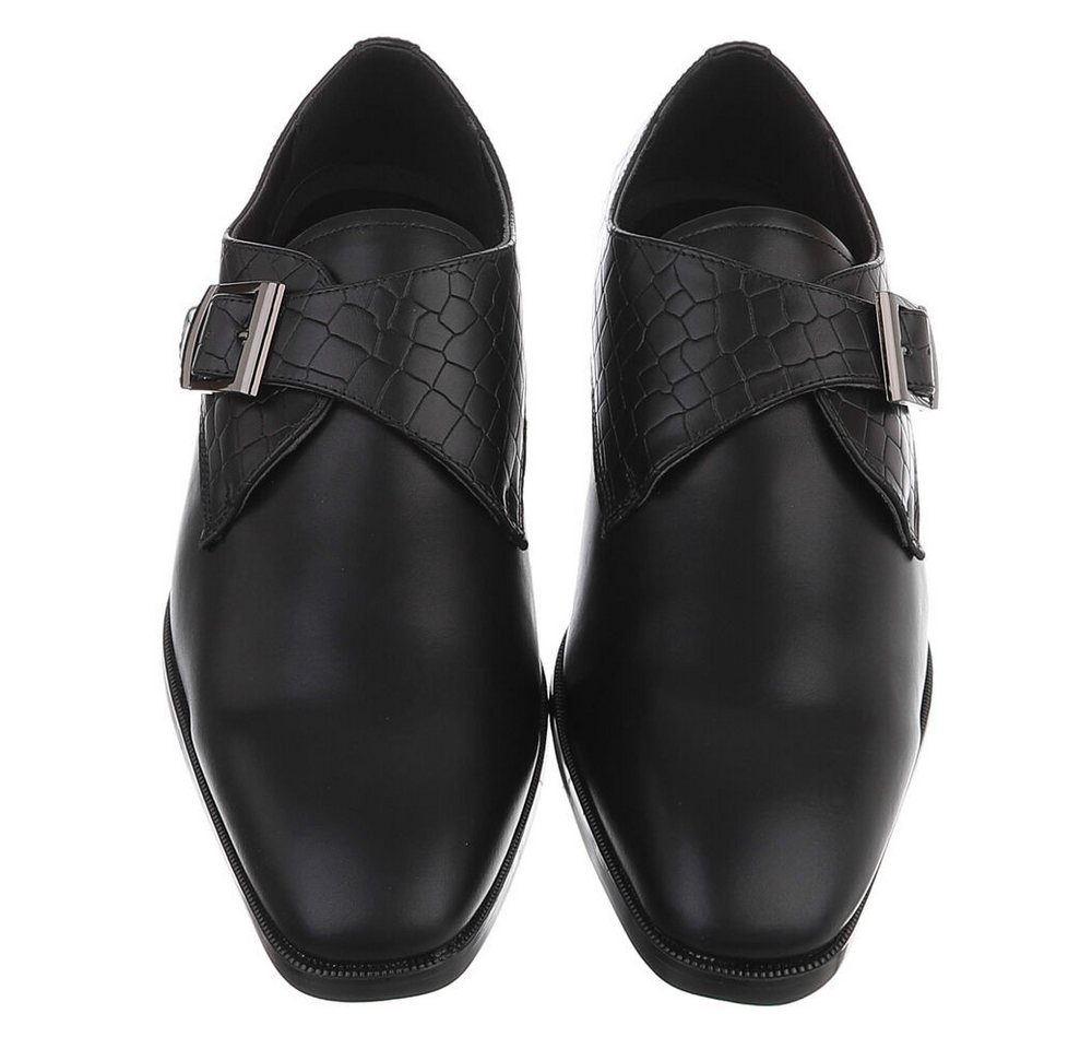 Coolwalk Herren Monkstrap Schuh mit Schnalle, elegant Schnürschuh (91917845) Blockabsatz Business-Schuhe in Schwarz – Bild 4 von 5