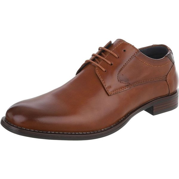 Coolwalk Herren Schnürschuh in Lederoptik mit Blockabsatz Schnürschuh (91917960) Blockabsatz Business-Schuhe in Braun
