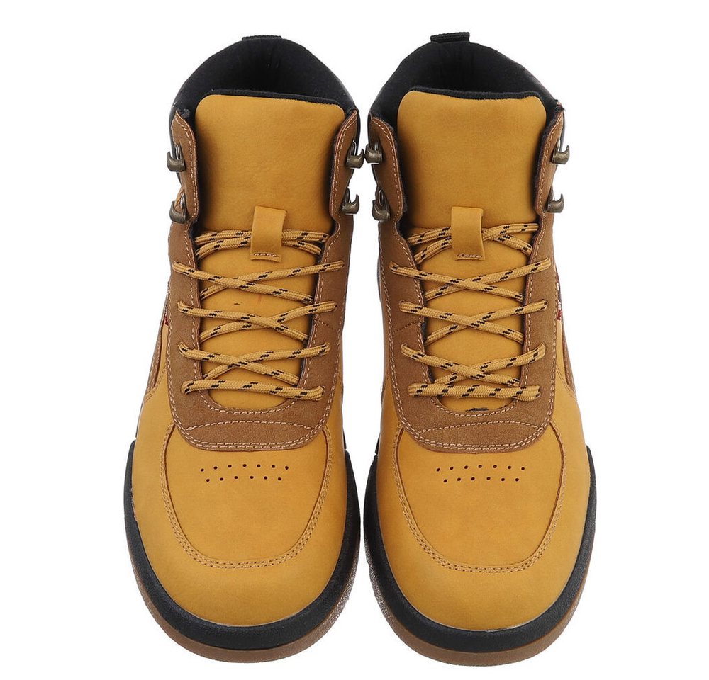 Coolwalk Herren Schnürschuhe Freizeit Stiefelette (88491760) Flach Boots in Camel – Bild 4 von 5