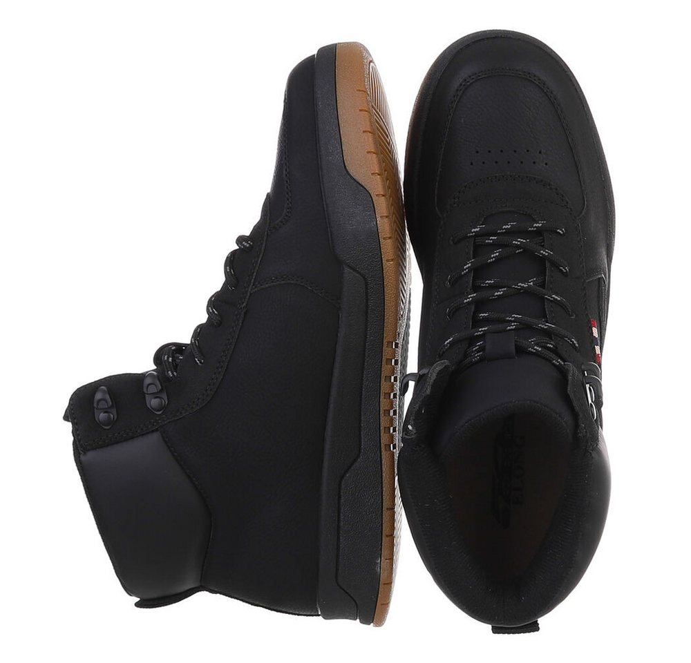 Coolwalk Herren Schnürschuhe Freizeit Stiefelette (88491765) Flach Boots in Schwarz – Bild 2 von 5
