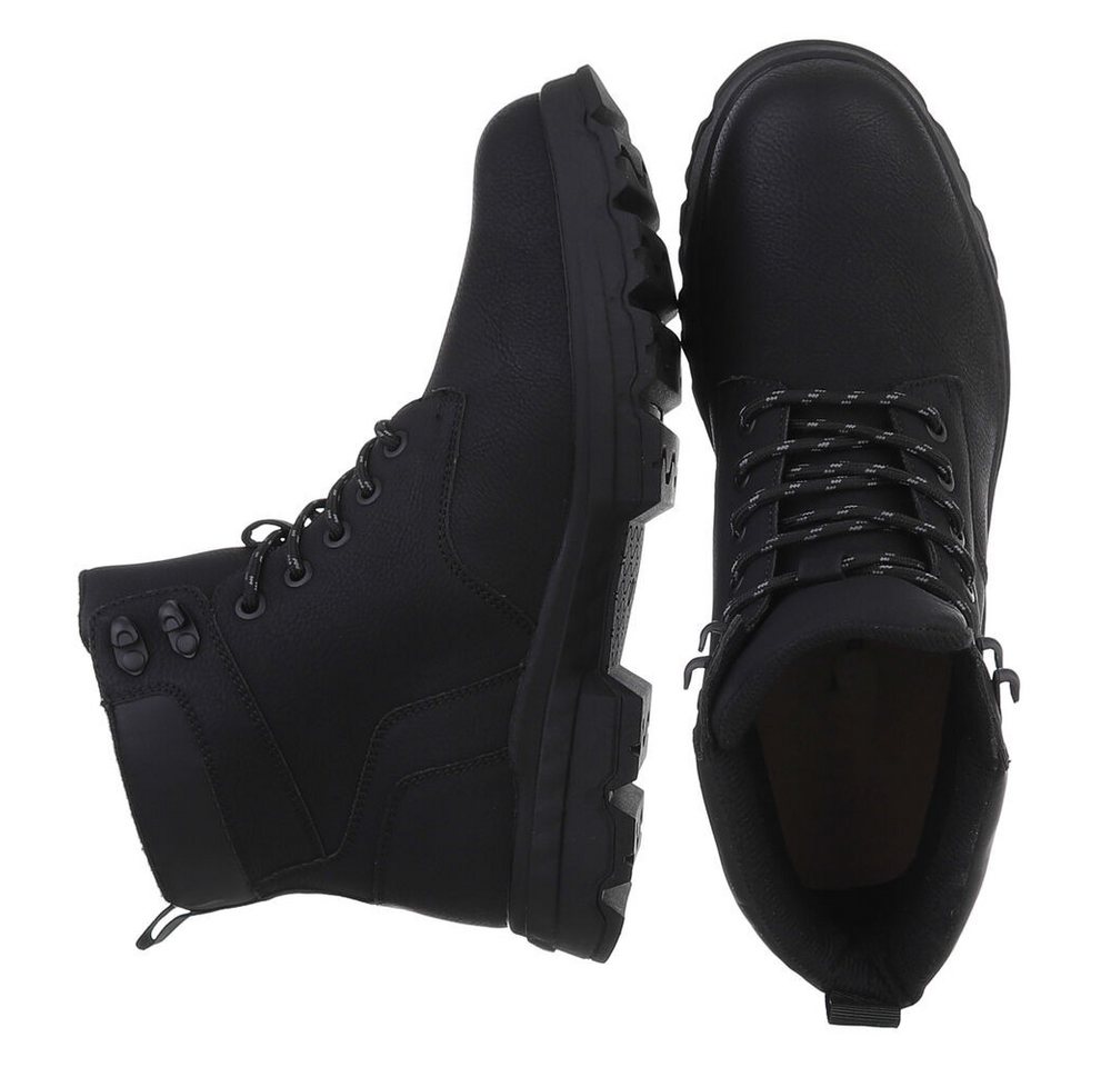 Coolwalk Herren Schnürschuhe Freizeit Stiefelette (88491802) Blockabsatz Boots in Schwarz – Bild 2 von 5