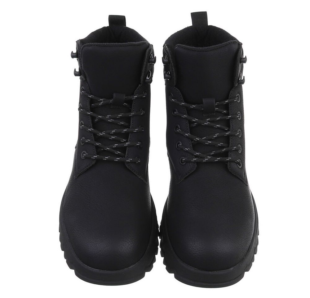 Coolwalk Herren Schnürschuhe Freizeit Stiefelette (88491802) Blockabsatz Boots in Schwarz – Bild 4 von 5