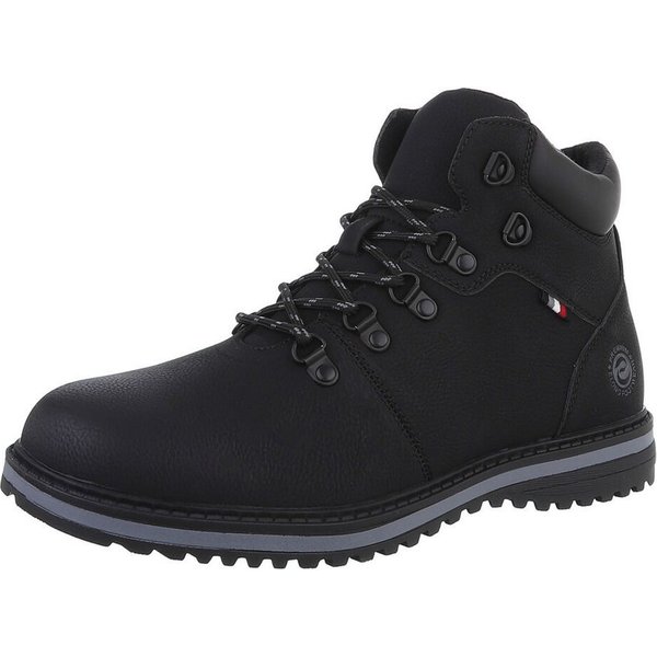 Coolwalk Herren Schnürschuhe Freizeit Stiefelette (88491816) Blockabsatz Boots in Schwarz