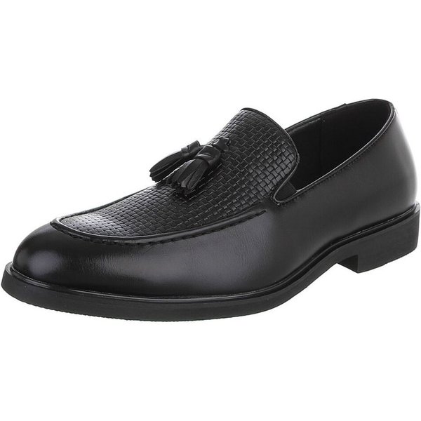 Coolwalk Herren Slipper mit Quaste und Strukturdesign Slipper (91977191) Blockabsatz Slipper in Schwarz