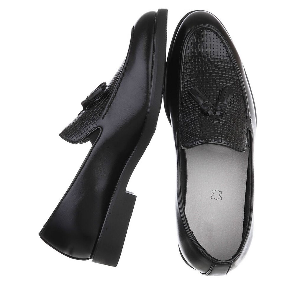 Coolwalk Herren Slipper mit Quaste und Strukturdesign Slipper (91977191) Blockabsatz Slipper in Schwarz – Bild 2 von 5