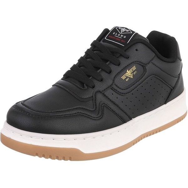 Coolwalk Herren Sneaker Schnürschuh in Lederoptik, urban Sneaker (91563862) Flach Sneakers in Schwarz