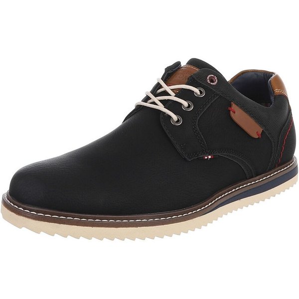 Coolwalk Herrenschnürschuh Casual mit Profilsohle Schnürschuh (91977330) Flach Schnürer in Schwarz