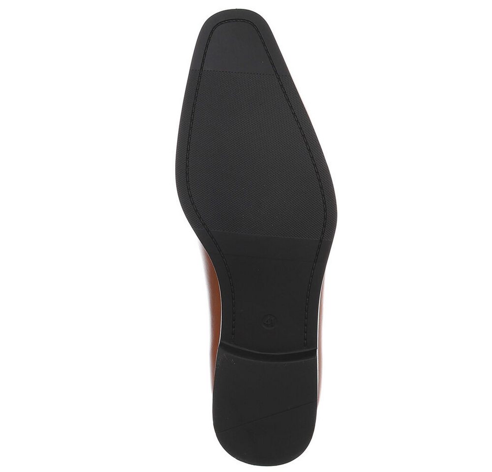 Coolwalk Herrenschnürschuh elegant in Leder-Optik Schnürschuh (91977317) Blockabsatz Business-Schuhe in Camel – Bild 3 von 5