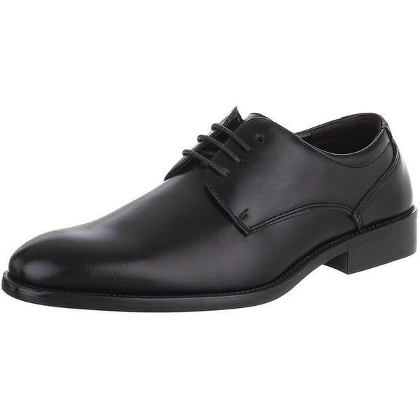 Coolwalk Herrenschnürschuh elegant in Lederoptik Schnürschuh (92422612) Blockabsatz Business-Schuhe in Schwarz