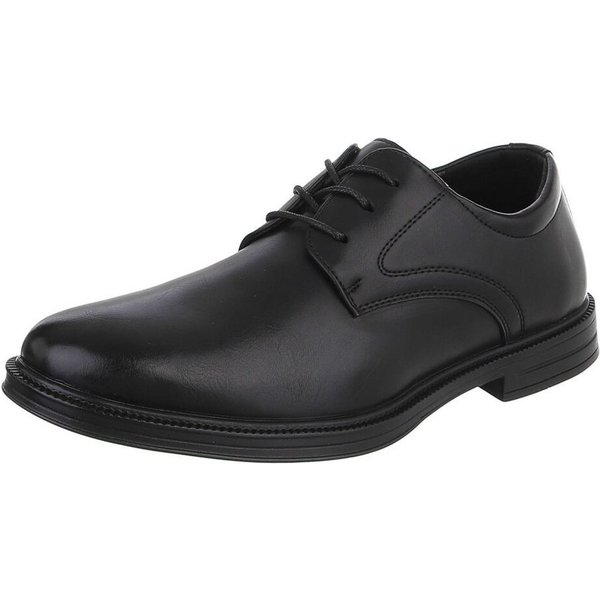 Coolwalk Herrenschnürschuh elegant in Lederoptik Schnürschuh (91917811) Blockabsatz Business-Schuhe in Schwarz