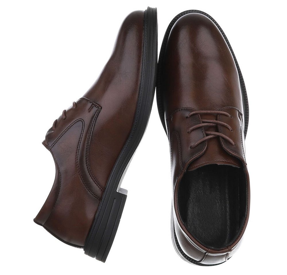 Coolwalk Herrenschnürschuh elegant in Lederoptik Schnürschuh (91917804) Blockabsatz Business-Schuhe in Braun – Bild 2 von 5