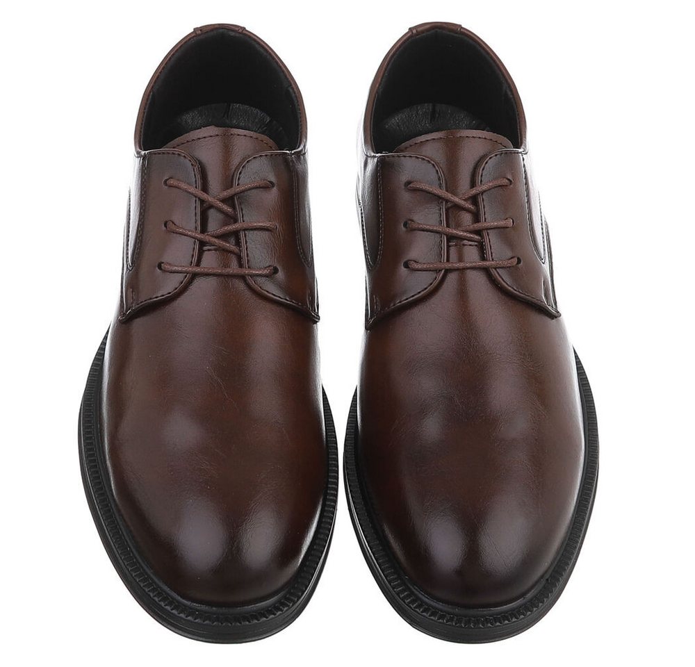 Coolwalk Herrenschnürschuh elegant in Lederoptik Schnürschuh (91917804) Blockabsatz Business-Schuhe in Braun – Bild 4 von 5