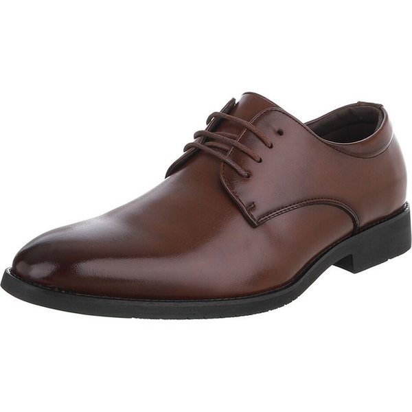 Coolwalk Herrenschuh Derby elegant Schnürschuh klassisch Schnürschuh (91563701) Blockabsatz Business-Schuhe in Braun