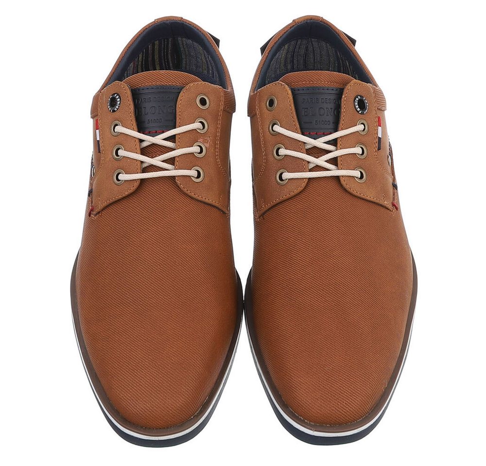 Coolwalk Herrenschuh Schnürer Casual aus Textil und Synthetik Schnürschuh (91917928) Blockabsatz Schnürer in Camel – Bild 4 von 5