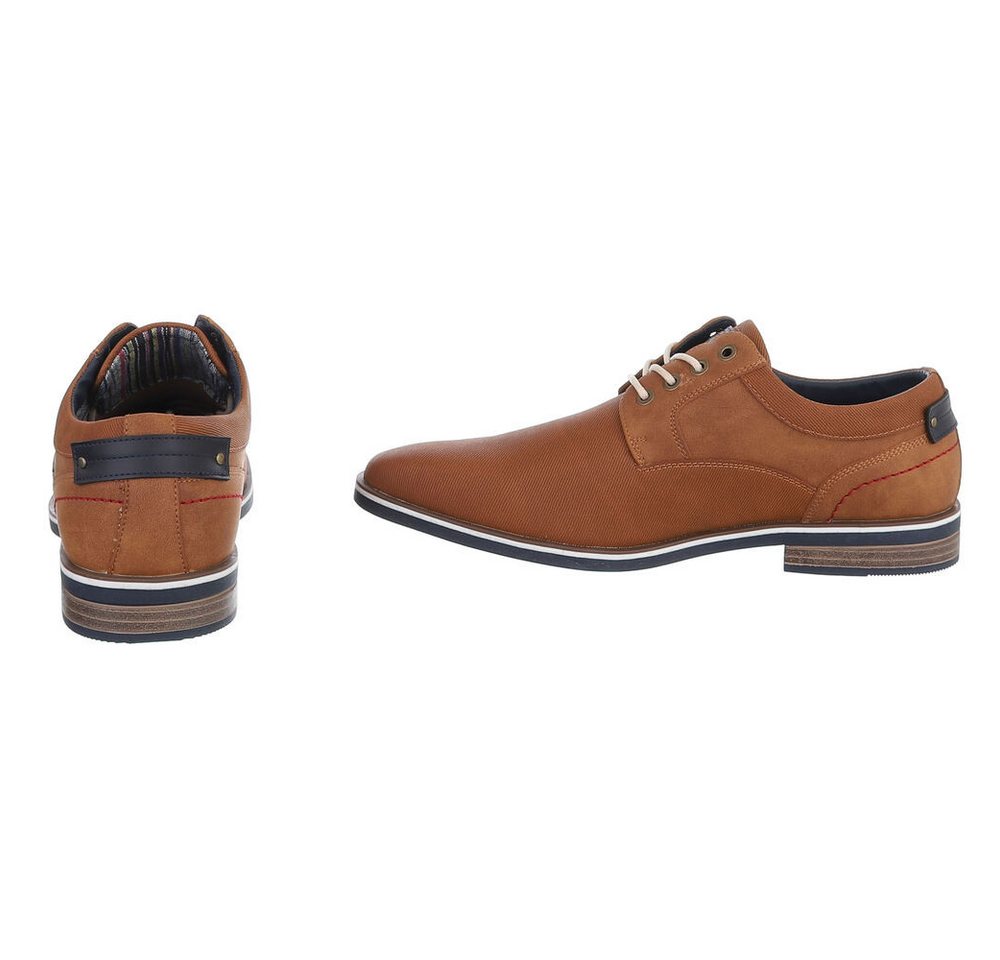 Coolwalk Herrenschuh Schnürer Casual aus Textil und Synthetik Schnürschuh (91917928) Blockabsatz Schnürer in Camel – Bild 5 von 5