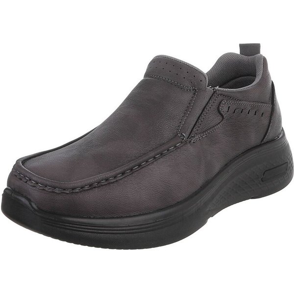 Coolwalk Herrenschuh Slip-On Komfortschuh mit Stretch-Einsatz Slipper (91563578) Flach Slipper in Dunkelgrau