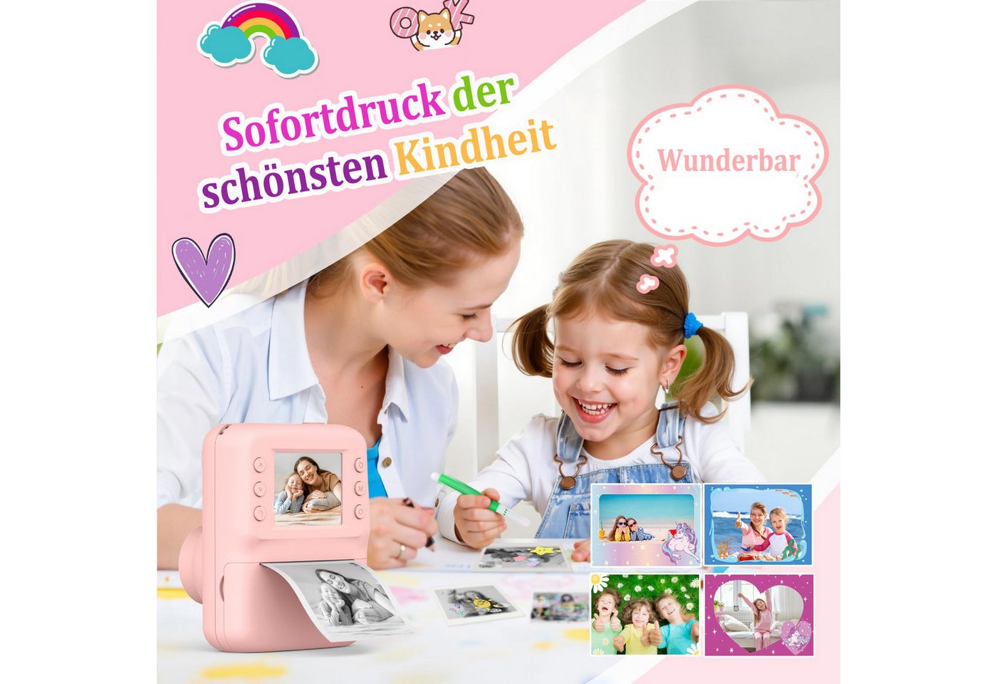 Coonoor 1080P Kinder-Digitalkamera, 2,4-Zoll-Kinderkamera Kinderkamera (Digitalkamera-Spielzeug, 32-GB-Karte) – Bild 5 von 5