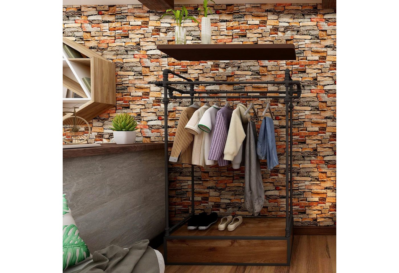Coonoor 3D-Tapete 3D-Tapete,10 stück selbstklebende Wandpaneele 35x38 cm, (10 St), DIY Wandtapete, Geeignet für Küche, Bad, Schlafzimmer, Wohnzimmer – Bild 3 von 5