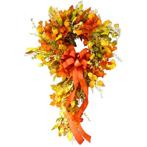 Coonoor Dekokranz 45/55 cm Herbstkranz, Herbstfarben Kürbis Beeren Kranz, Erntedankkranz, Halloween Herbstfarben Kranz