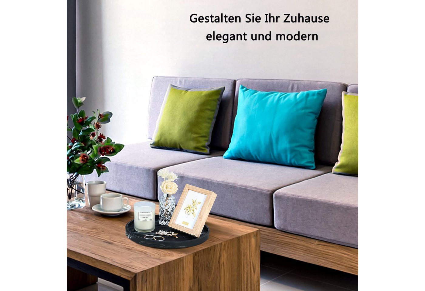 Coonoor Dekotablett Dekotablett Badezimmertablett aus Silikon, Organizer Tablett (1 St), für Schmuck und Make-Up – Bild 5 von 5