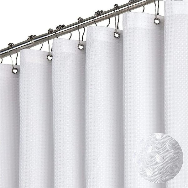 Coonoor Duschvorhang Duschvorhang aus Waffelstoff, wasserabweisend, waschbar & extra dick Breite 180 cm (1-tlg), strukturierter Stoffvorhang für Badezimmer